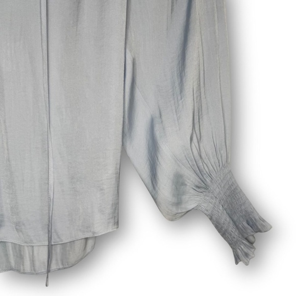 Rebecca Taylor Sateen Tie Top Sky Blue - Picture 9 of 9